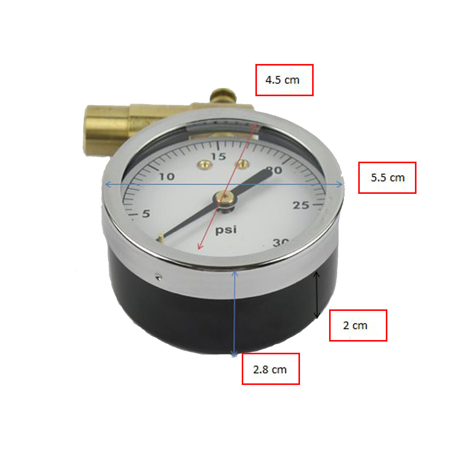 030psi PrestaValve Dial Low AirPressure Gauge For Fat Bike Tire eBay
