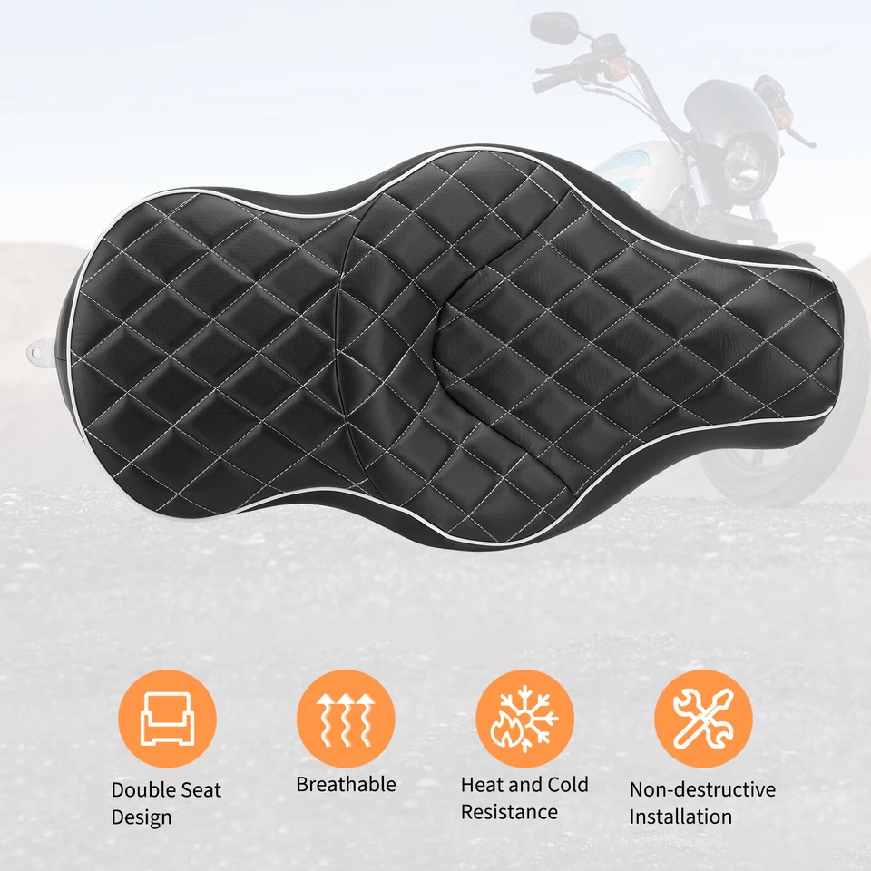 Asiento de conductor y pasajero para Harley Sportster Iron XL 883 1200 2004-2021 Foto 3 de 4