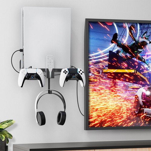 Wall Mount Holder Rack Storage Bracket Stand Stable for PS Game Console/Headset