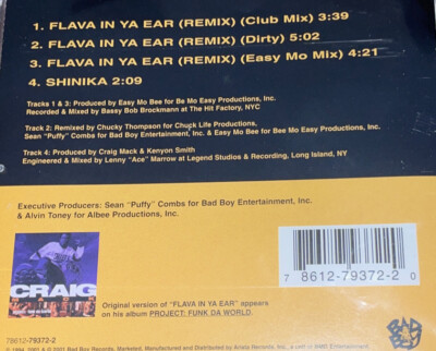 CRAIG MACK - Flava In Ya Ear - CD - Single Explicit Lyrics