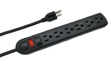 SAFETY CERTIFIED Surge Protector Power Strip With 6 Outlet Plugs Wall Mountable