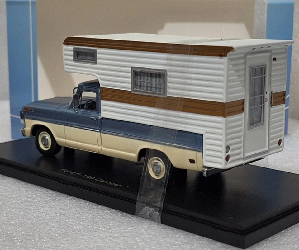 Ford USA F-100 Camper 1972 Light Blue Met Ivory White 1:43 Neo 44849 RARE!! - Image 4 of 4