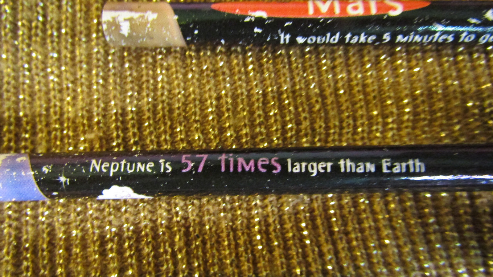 400 ?? Vintg FOOHY Planets Pencils ,WITH Facts About Each Planet Printed On Them