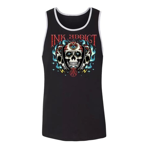 Nouveau Débardeur InkAddict Skull Candy Noir Petit-2XL Édition Limitée ...