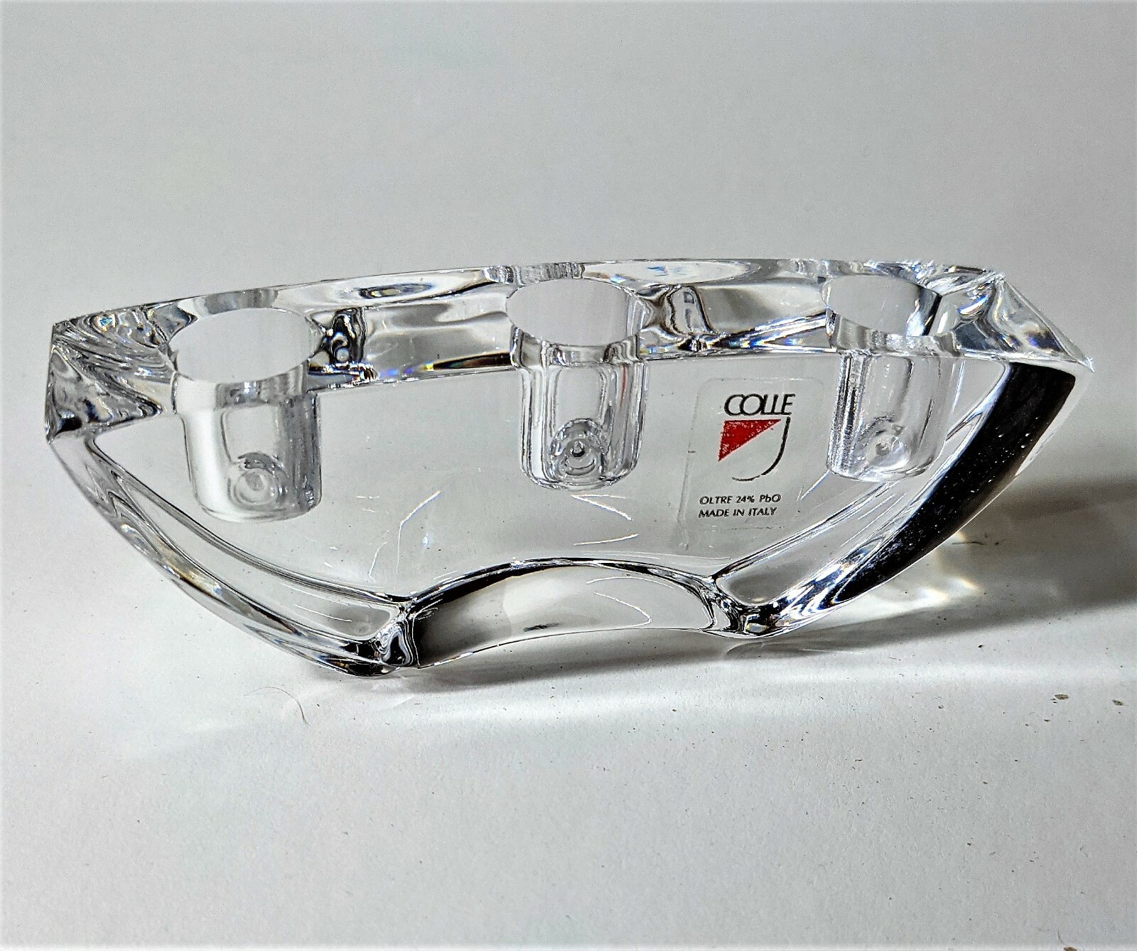 Lead Crystal Candle Holders Colle of Tuscany Italy Cristalleria Vilca