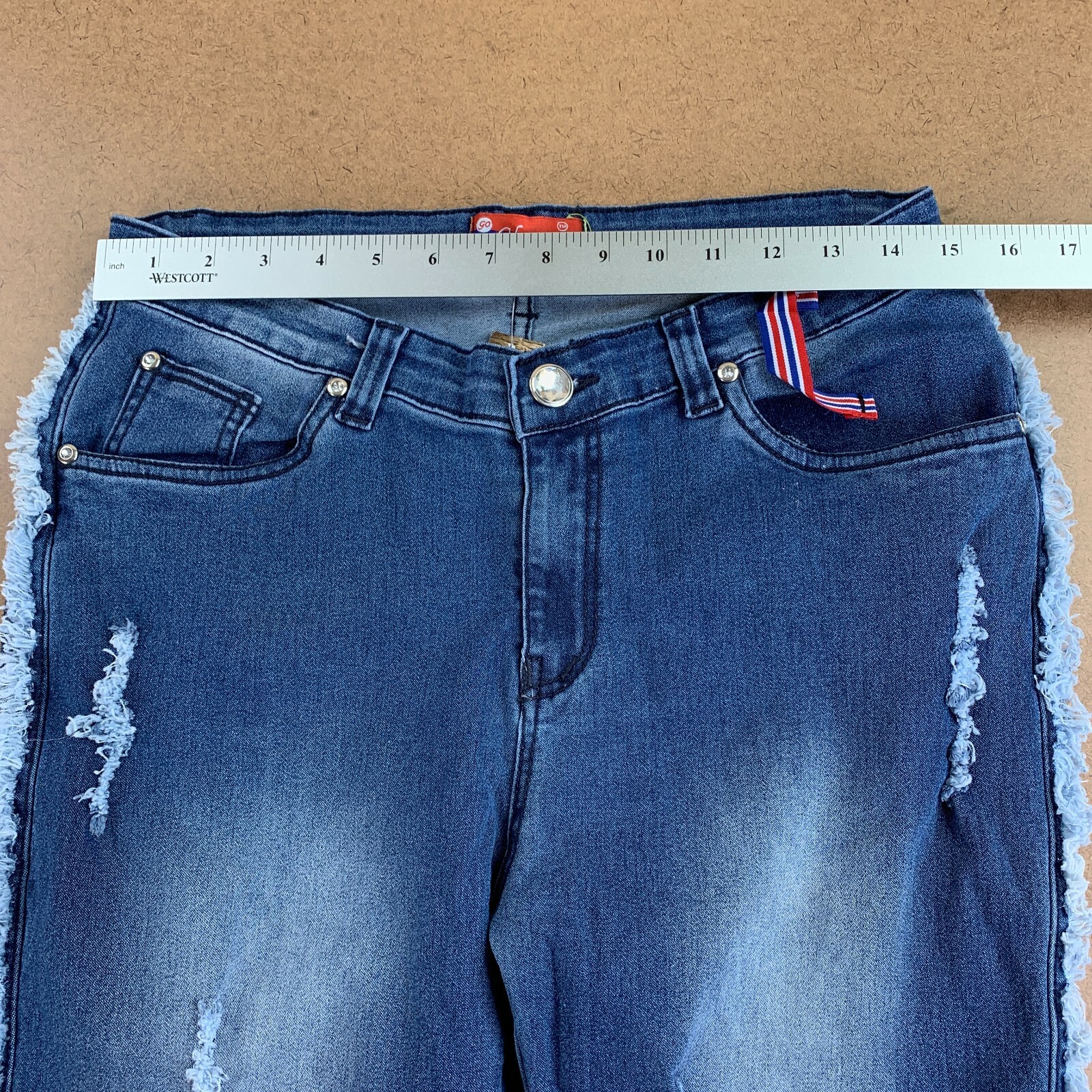 Glory Colombia Juniors Size 13 Blue Medium Wash Distressed Denim Jeggings NWT