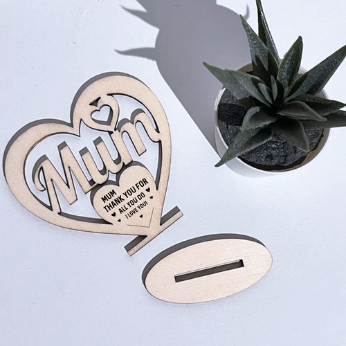 Engraved Mum Heart Birthday Mothers Day Gift For Mum Mummy Novelty Plaque - Picture 4 of 6