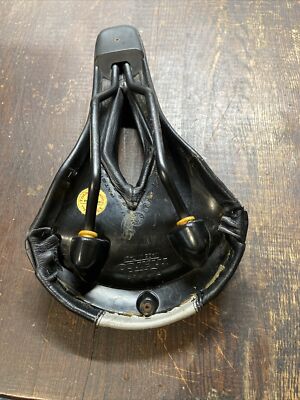 Vintage Selle San Marco Aero Embroidered Saddle w/ Cut out Black