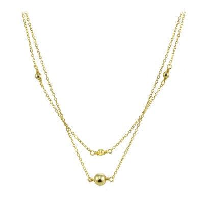 Polierte Kugel Lagenlook Choker Halskette in vergoldetem Sterlingsilber