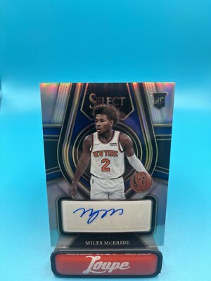 Miles McBride 2021-22 Panini Prizm Silver Prizm Rookie Auto 101/249 NY Knicks