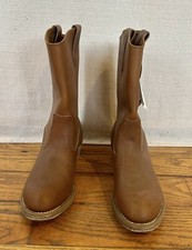 NOS Vintage Knapp Brown Leather Boots Dead Stock Made In USA Mens 10 D
