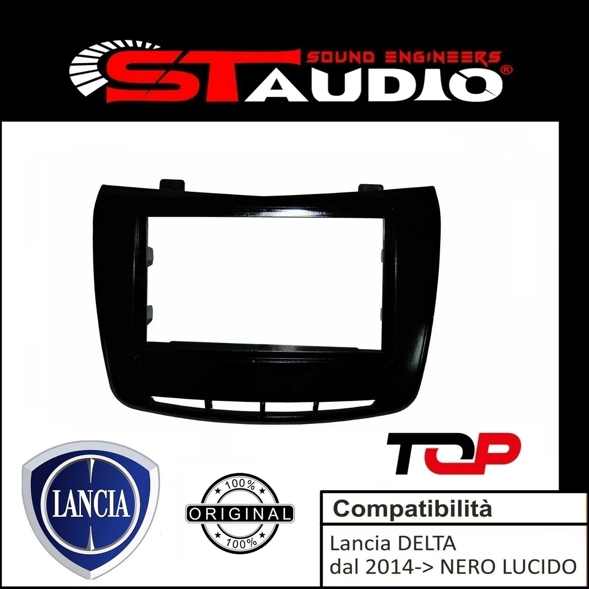 Mascherina autoradio 2 Iso doppio Din per Lancia Delta dal