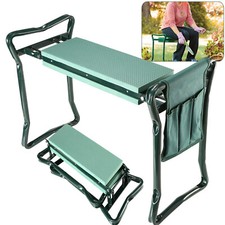 Portable Folding Garden Kneeler Seat with Kneeling Soft Cushion Pad Tools Pouch