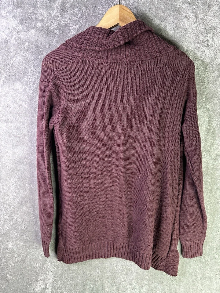 Suéter Basura Mujer Cárdigan Mediano Abierto Manga Larga Tejido Granate Foto 2 de 4