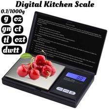 For Food, Coins, Gold, Jewelry and More Digital Pocket Compact Scale 1000g/0.1