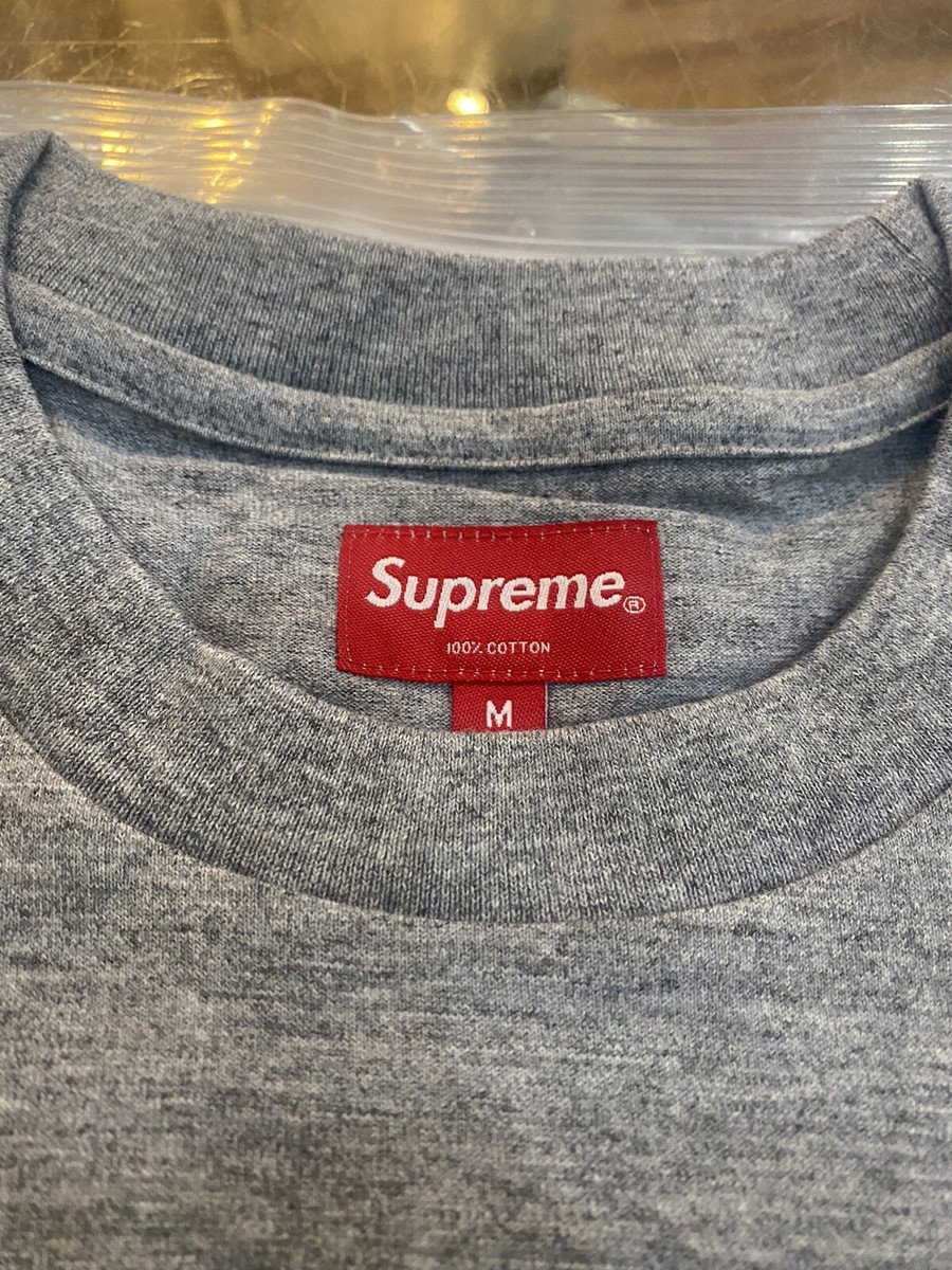 トップス supreme Small Box L/S Tee L Heather Grey Supreme Small Box L S Tee (FW24) - $68
