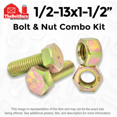 (50) 1/2-13 x 1-1/2'' Hex Cap Screws Bolts GRADE 8 w Finished Hex Nuts 1/2x1-1/2