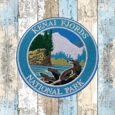 Kenai Fjords National Park Patch Embroidered Iron-on Applique Nature Badge