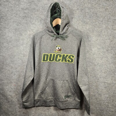 Oregon Ducks Champion Elite Unisex Hoodie Small Gray Graphic Sport Activewear