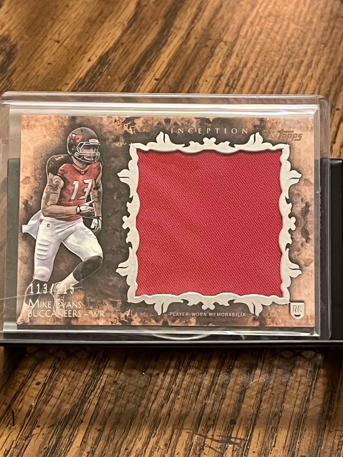MIKE EVANS 2014 TOPPS INCEPTION ROOKIE BUCCANEERS RELIC JERSEY PATCH RC /215!!!!