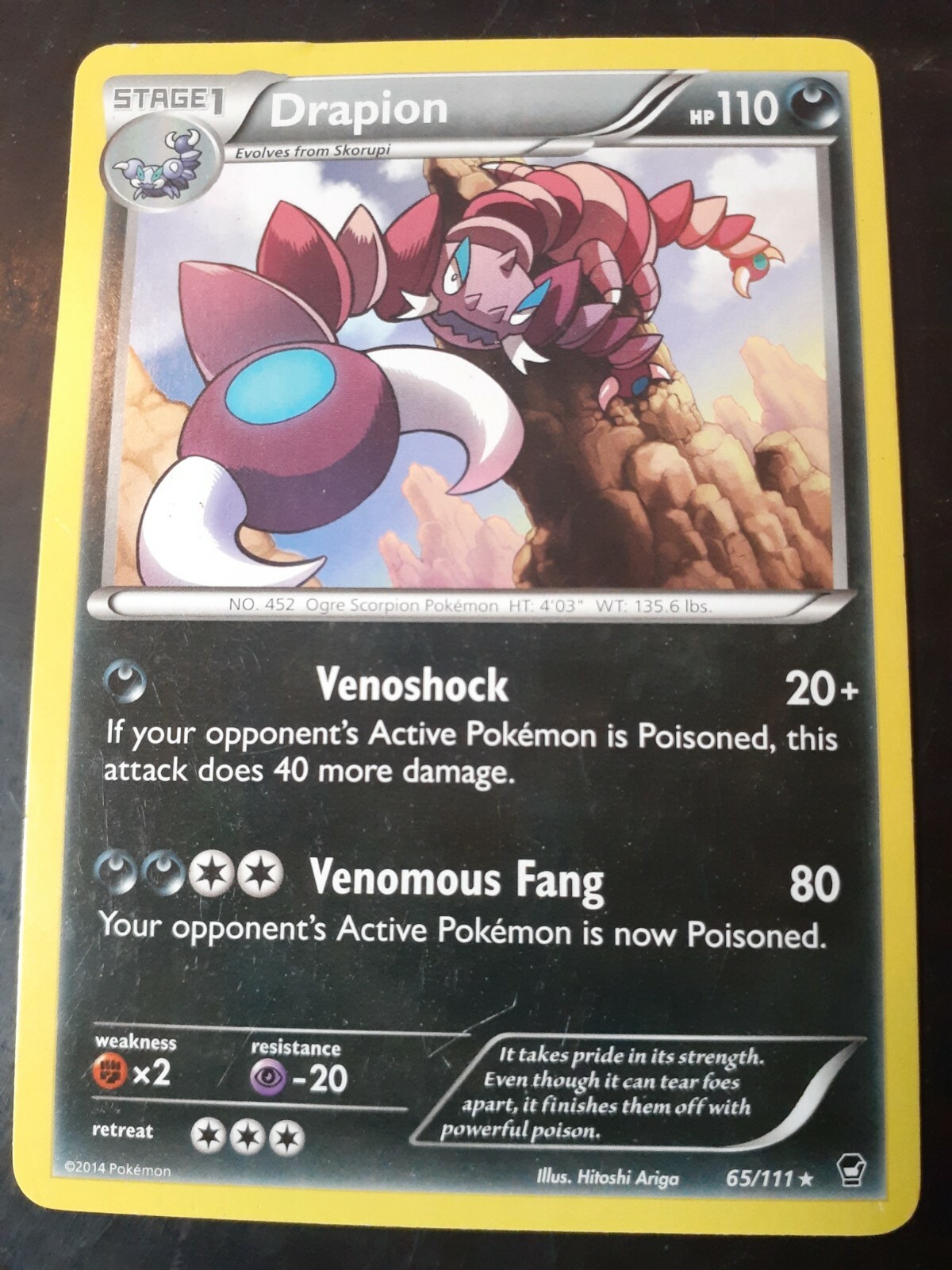 Pokémon Drapion 65/111 XY Furious Fists Card TGC Basic Rare