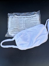 Cloth Mask. Washable/Reusable. 5 Pack. White Cotton. Sealed Packs.