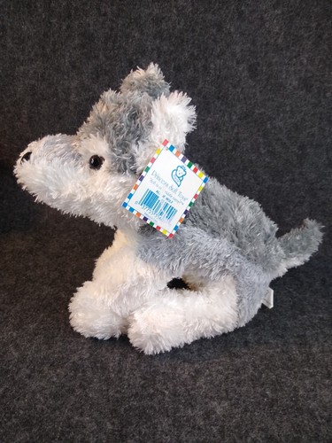 Princess Soft Toys Gray White Plush Alpine Wolf Dog Husky Weighted Beanie 9 inch