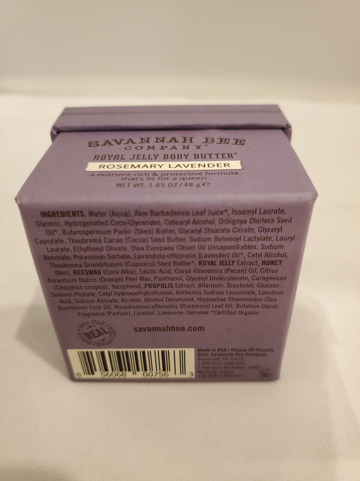 Royal Jelly Body Butter ROSEMARY LAVENDER by Savannah Bee Company - 6.7 Ounce