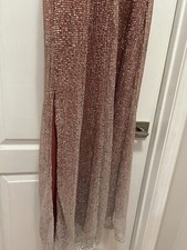 New 120 Nightway Women Pink Sequined Lace V-Neck Sleeveless Formal Dress SZ 10