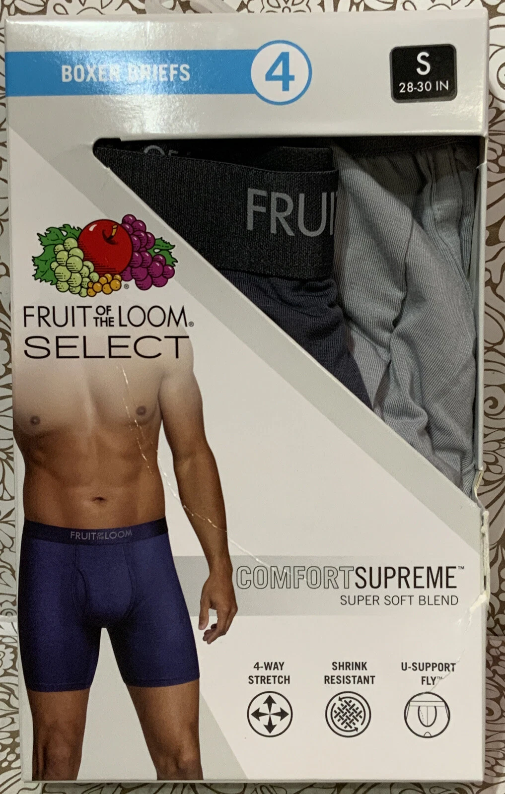 Slips boxer suprême confort homme Fruit of the Loom (2 PACK)   S (PAS DE BOÎTE)