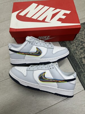 Nike Dunk Low 3D Swoosh | Grau | Größe UK7 US8 EU41 | Volt White