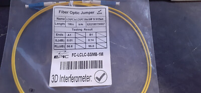 LC UPC to LC UPC Simplex Single Mode PVC 2.0mm  1 meter Fiber Optic Patch Cable