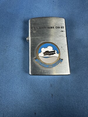 Vintage USS Kitty Hawk CVA 63 Lighter Commercial Products Co San Diego CA