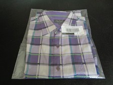 New NAT NAST 50's-60's Style Plaid Purple White Greens ROCKABILLY 100 Silk M