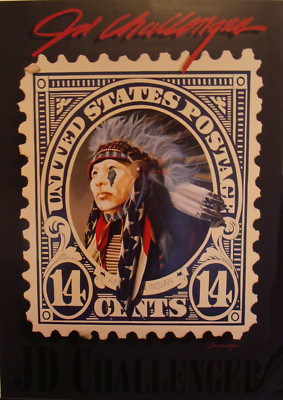 J D Challenger Print of United States Postage Stamp commemorative