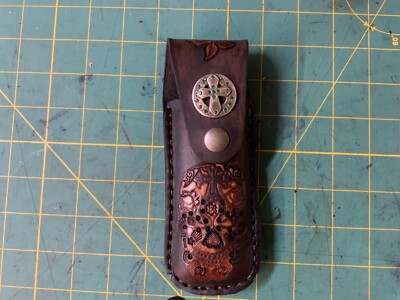 Handmade Leather Knife/  single stack 8Rd Magazine 2 Pouches  Belt Attach