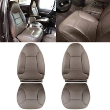 For 1992-1996 Ford Bronco Driver & Passenger Bottom & Top Leather Seat Cover Tan