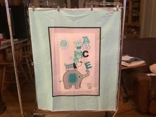 Fabric Panel Stacked Animals and ABC's Cotton Polyester Blend