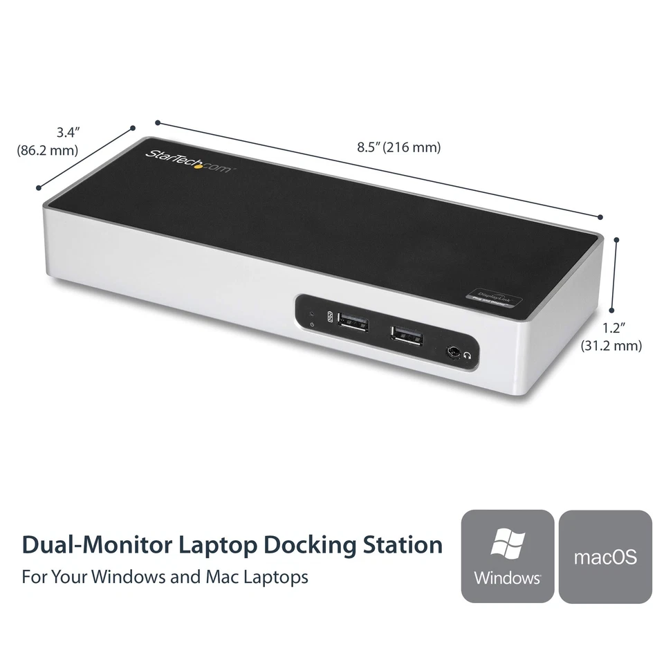 	StarTech.com USB 3.0 Docking Station - Dual Monitor Laptop Docking Station w... - Image 2 of 4