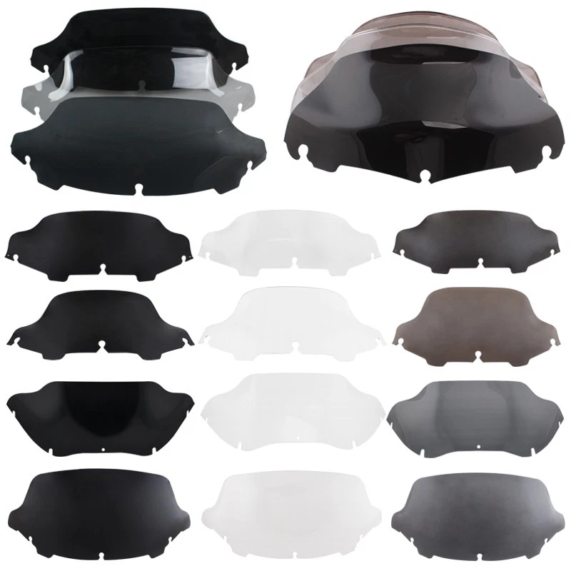 Parabrisas delantero ondulado 4,5" 7" 9" 10,5" para Harley Touring Street Glide 2014-up Foto 3 de 4