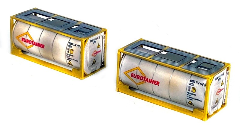 HO EVEMODEL C8723 --- EUROTAINER 20' TANK CONTAINERS (LOT OF 2) --- USED