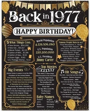 48th Birthday Decorations 1977 Back in 1977 Poster 11x14 Unframed Party Gift