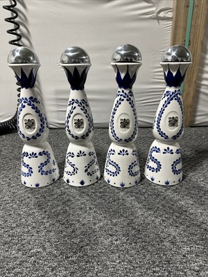 Class Azul Reposado Empty Tequila Bottle Hand Painted Stopper And Agave Jewel