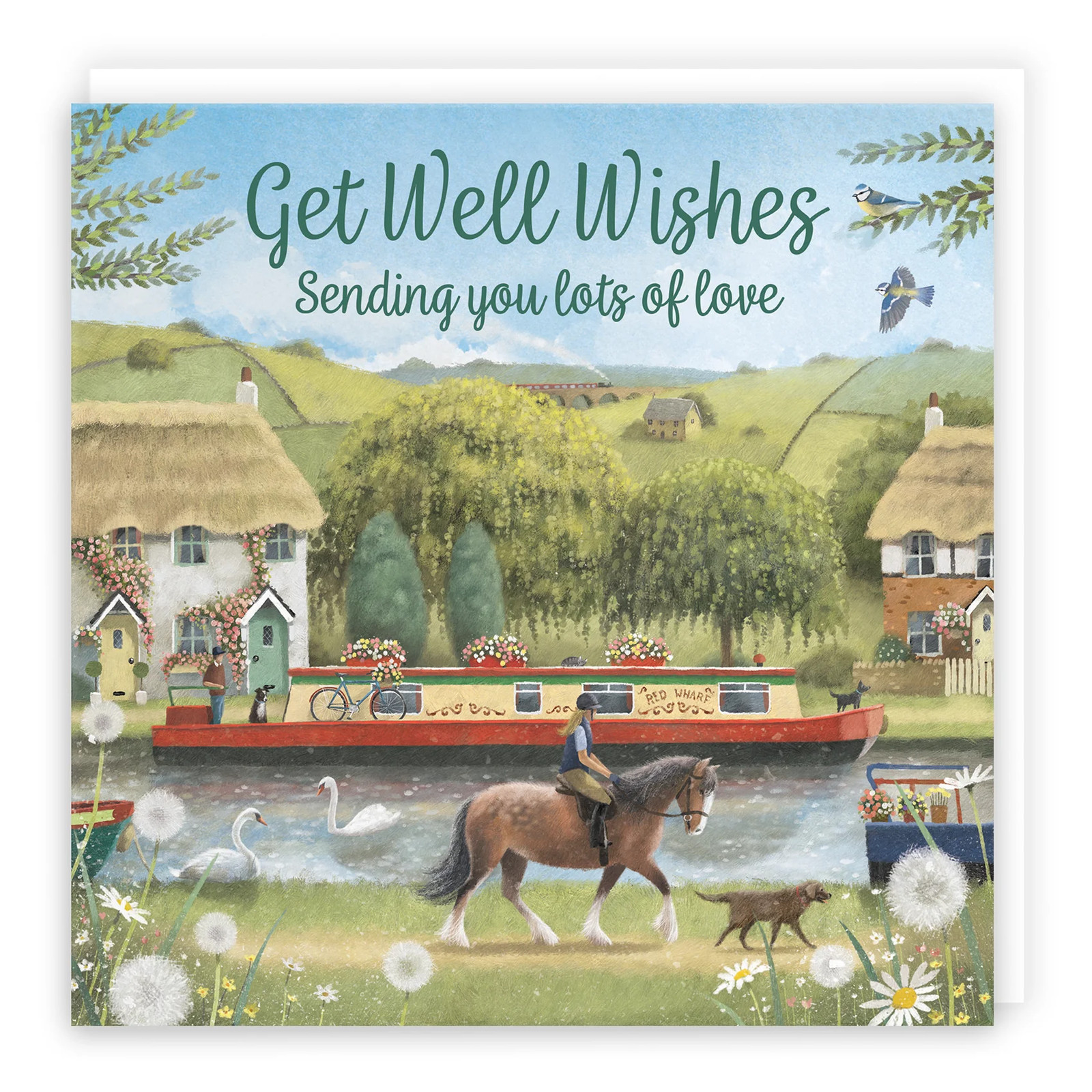 Get Well Card Canal Narrowboat Horse Riding Milo's Gallery