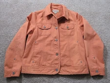 Dri Duck "For Her" Jacket Women's Medium Soft Canvas Light Orange Button Front