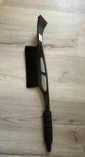 Deluxe Black Ice Scraper With Snow Brush with Cushioned Handle - True Living