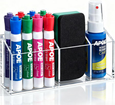 Magnetic Pen Holder for Whiteboard Refrigerator, Acrylic Magnet Dry Erase Marker