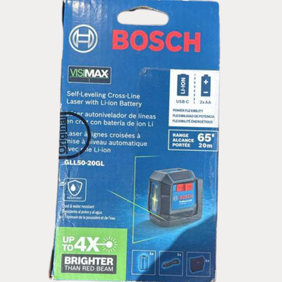 Bosch GLL50-20G 65ft Green-Beam Self-Leveling Cross-Line Laser Brand New