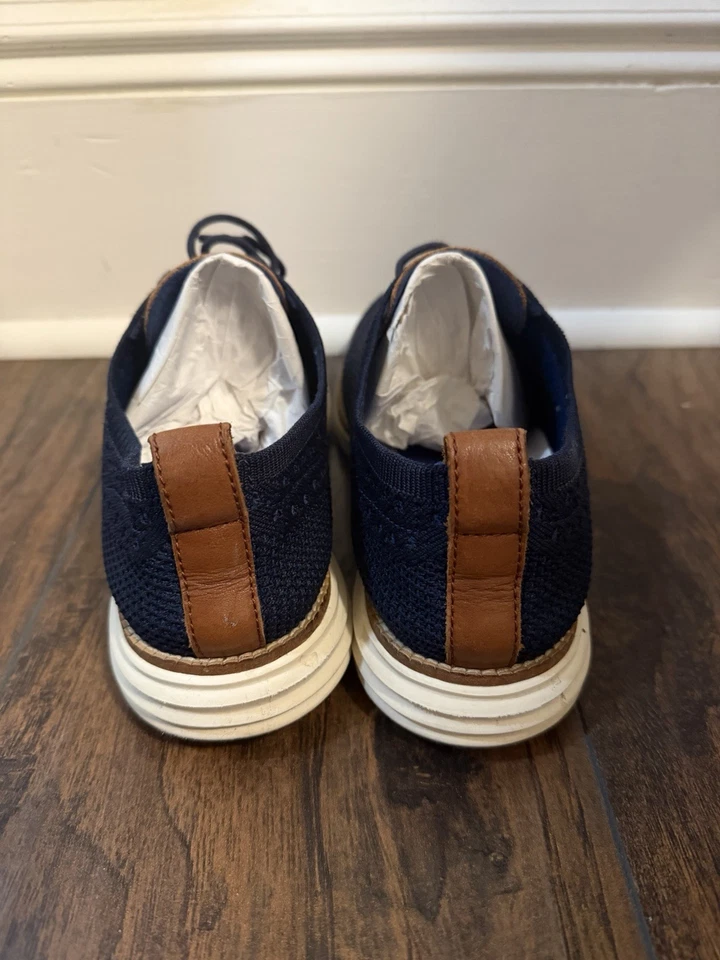 Cole Haan Original Grand Navy Blue Woven Fabric Dress Shoes. Men’s Size 8 - Image 4 of 4