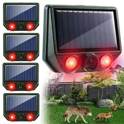 Solar Predator Guard Light Red LED Deterrent Light Night Animal Repellers Garden